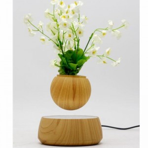 NEW 360 rotating wooden magnetic floating levitation flying air bonsai pot planter pot
