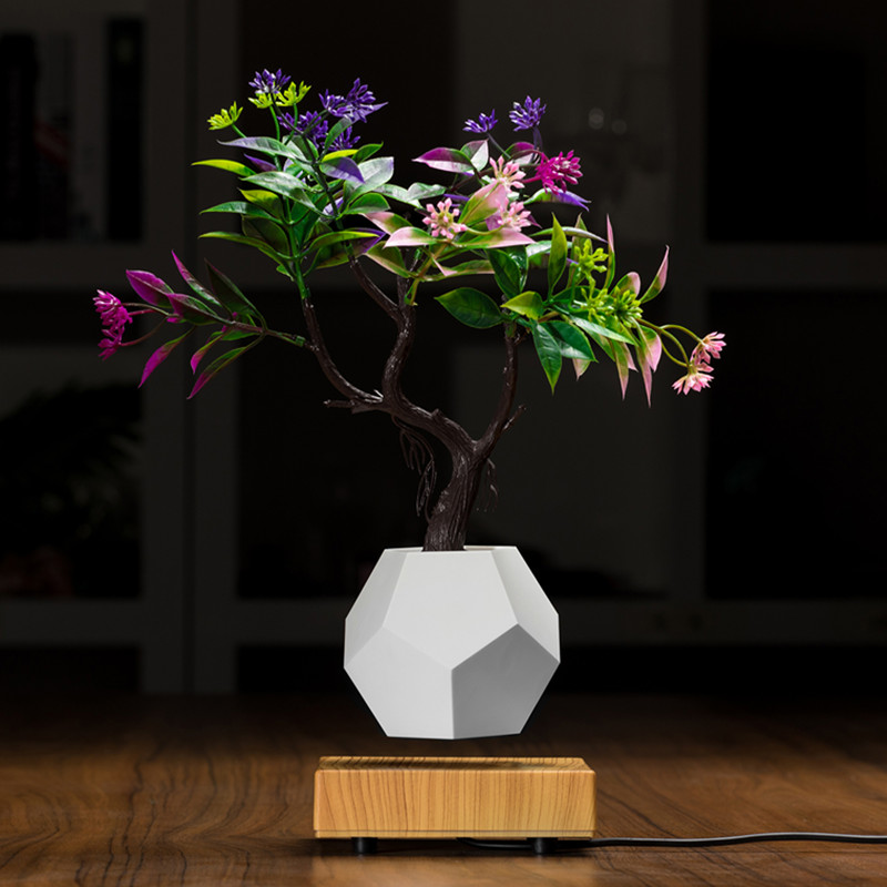 NEW wooden magnetic levitating floating air bonsai planter pot  PA-0708